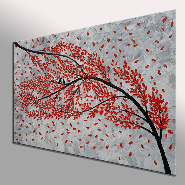 Large Canvas Paintings, Paintings for Living Room, Love Birds Painting, Original Wall Art Paintings, Abstract Acrylic Painting-artworkcanvas