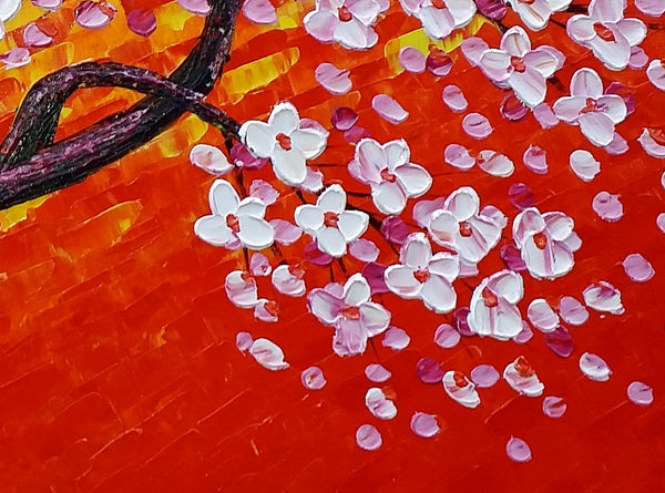 Flower Tree Painting, Canvas Wall Art, Flower Painting, Large Art, Canvas Art, Wall Art, Original Art, Canvas Painting, 387-artworkcanvas