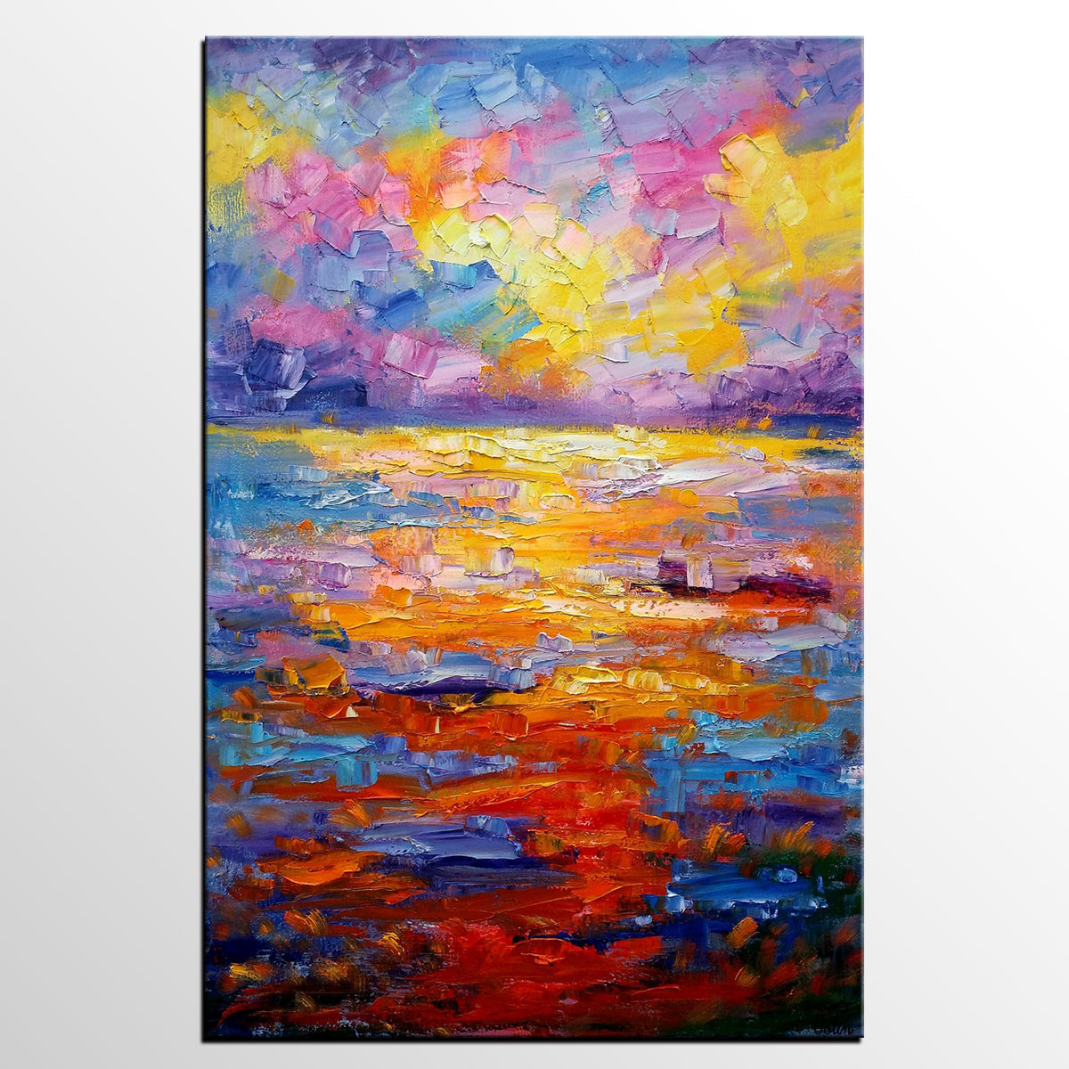 Large Oil Painting on Canvas, Abstract Canvas Paintings,, Custom Abstract Wall Art Painting, Canvas Painting for Living Room-artworkcanvas