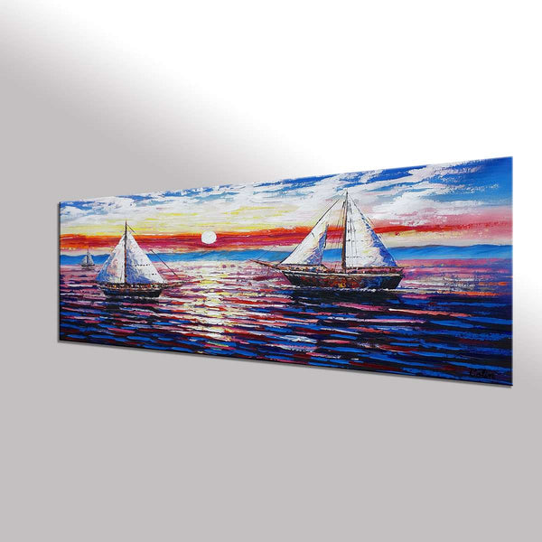 Sail Boat Painting, Original Wall Art, Seascape Painting, Framed Art, Canvas Art, Wall Art, Original Art, Canvas Painting, 391-artworkcanvas