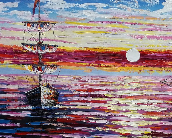 Original Painting, Sail Boat Painting, Seascape Painting, Framed Art, Canvas Art, Wall Art, Canvas Art, Canvas Painting, 392-artworkcanvas