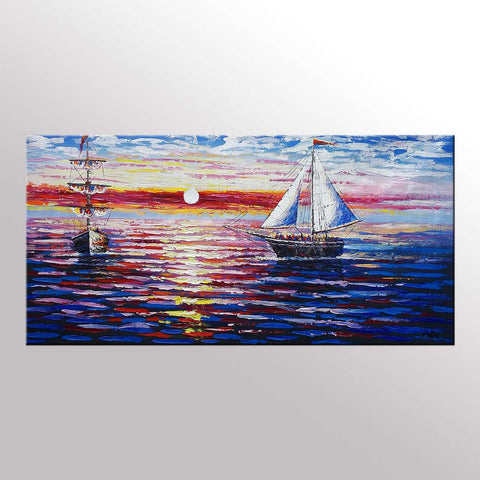 Original Painting, Sail Boat Painting, Seascape Painting, Framed Art, Canvas Art, Wall Art, Canvas Art, Canvas Painting, 392-artworkcanvas