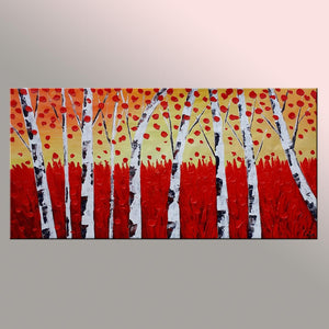 Landscape Painting, Autumn Tree Painting, Large Art, Canvas Art, Wall Art, Original Artwork, Canvas Painting, Decorative Art, 396-artworkcanvas