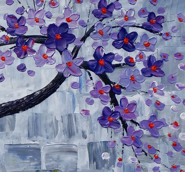 Flower Tree Painting, Original Wall Art, Flower Painting, Abstract Art, Canvas Art, Wall Art, Original Painting, 399-artworkcanvas