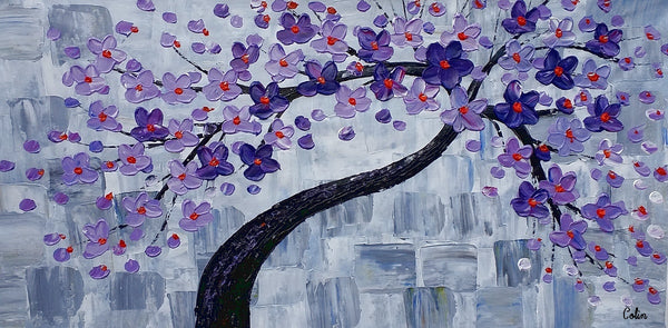 Flower Tree Painting, Original Wall Art, Flower Painting, Abstract Art, Canvas Art, Wall Art, Original Painting, 399-artworkcanvas