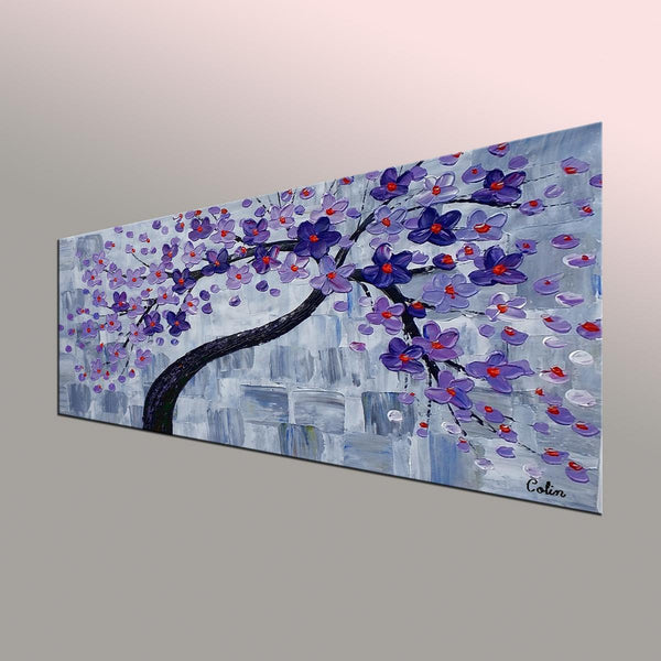 Flower Tree Painting, Original Wall Art, Flower Painting, Abstract Art, Canvas Art, Wall Art, Original Painting, 399-artworkcanvas