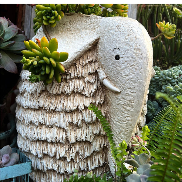 Unique Garden Flowerpot, Large Elephant Flowerpot, Resin Statue for Garden, Modern Animal Statue for Garden Ornaments, Villa Outdoor Decor Gardening Ideas-artworkcanvas