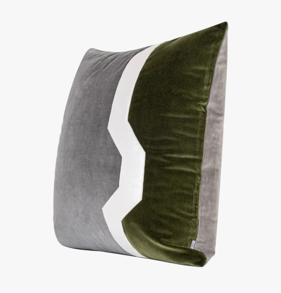 Modern Sofa Throw Pillows, Large Decorative Throw Pillows for Couch, Grey Green Abstract Contemporary Throw Pillow for Living Room-artworkcanvas