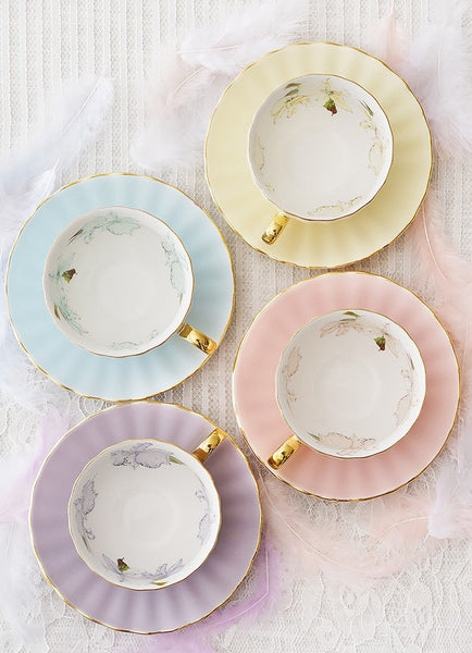 Beautiful British Tea Cups, Unique Afternoon Tea Cups and Saucers, Elegant Ceramic Coffee Cups, Royal Bone China Porcelain Tea Cup Set-artworkcanvas