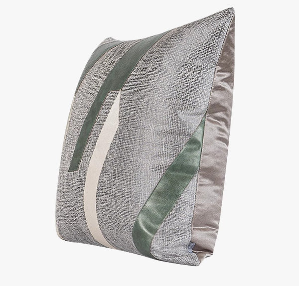 Grey Green Abstract Contemporary Throw Pillow for Living Room, Decorative Throw Pillows for Couch, Large Modern Sofa Throw Pillows-artworkcanvas