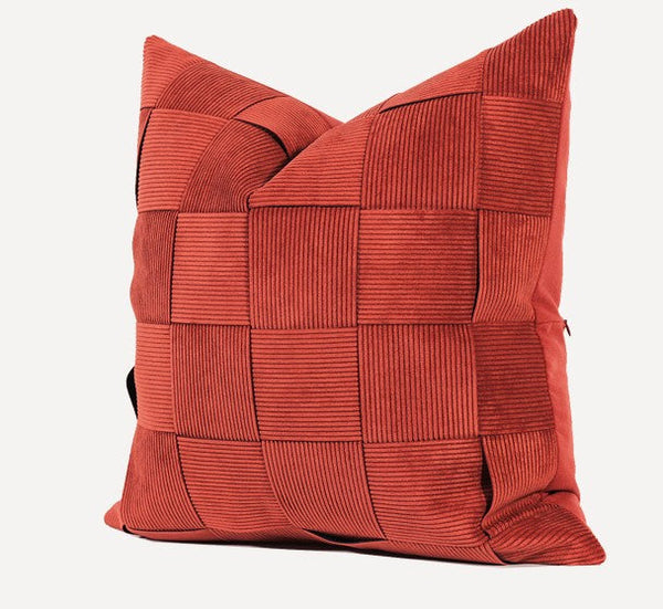 Modern Throw Pillows, Decorative Throw Pillow for Couch, Red Modern Sofa Pillows, Decorative Throw Pillows for Living Room Couch, Large Square Pillows-artworkcanvas