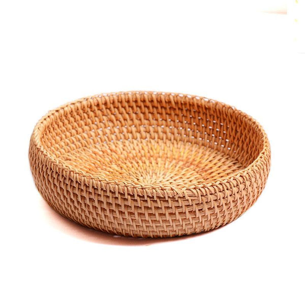 Small Storage Basket, Round Storage Basket, Woven Storage Baskets for Kitchen, Storage Basket for Dining Room-artworkcanvas