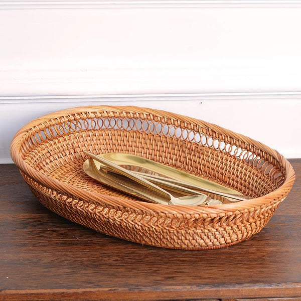 Rattan Storage Basket for Pantry, Round Storage Basket, Storage Baskets for Kitchen, Woven Storage Basket for Dining Room-artworkcanvas