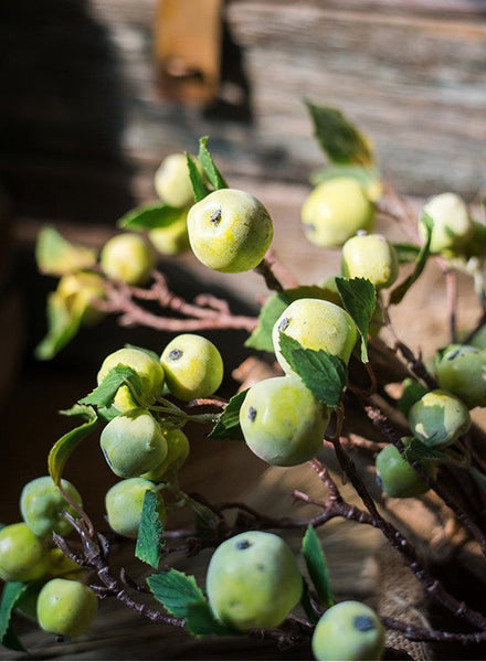 Green Apple Branch, Fruit Branch, Table Centerpiece, Beautiful Modern Flower Arrangement Ideas for Home Decoration, Simple Artificial Floral for Dining Room-artworkcanvas