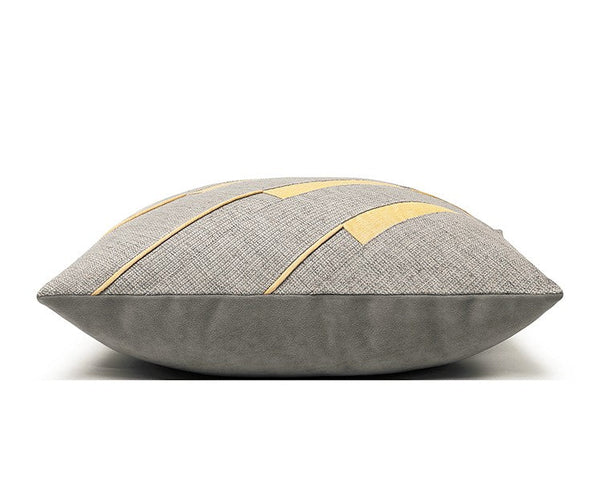 Grey Throw Pillow for Couch, Simple Modern Sofa Pillows, Grey Yellow Decorative Pillows, Modern Throw Pillows for Couch-artworkcanvas