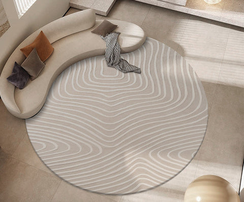 Contemporary Modern Rugs for Living Room, Geometric Modern Rugs, Abstract Modern Round Rugs for Bedroom, Modern Wool Rugs under Coffee Table-artworkcanvas