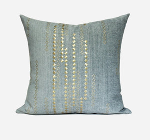 Grey Blue Decorative Throw Pillow for Couch, Large Square Pillows, Modern Sofa Pillows, Simple Modern Throw Pillows for Couch-artworkcanvas