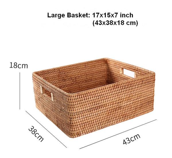 Large Storage Baskets for Bedroom, Storage Baskets for Bathroom, Rectangular Storage Baskets, Storage Baskets for Shelves-artworkcanvas