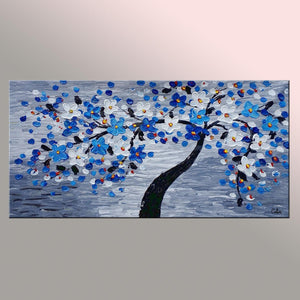 Flower Tree Painting, Original Art, Flower Painting, Abstract Art, Canvas Art, Wall Art, Abstract Painting, 400-artworkcanvas