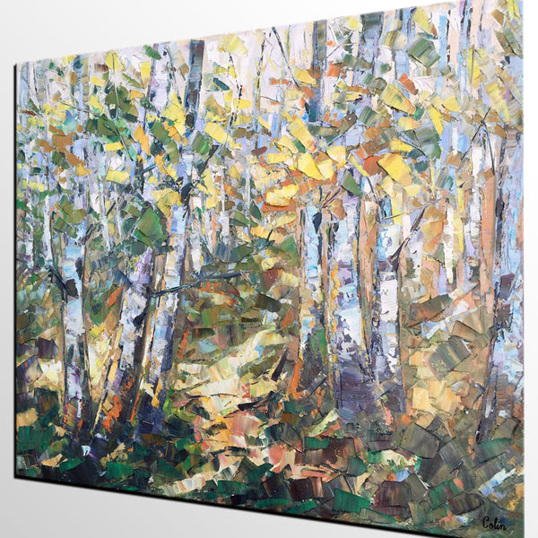 Autumn Forest Art, Abstract Painting, Landscape Painting, Canvas Wall Art, Oil Painting-artworkcanvas