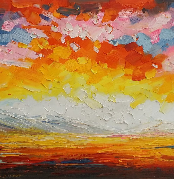 Canvas Art, Abstract Art, Sunrise Landscape Painting, Large Artwork-artworkcanvas