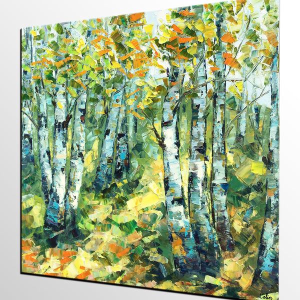 Abstract Art, Canvas Wall Art, Heavy Texture Art, Autumn Tree, Painting for Sale-artworkcanvas