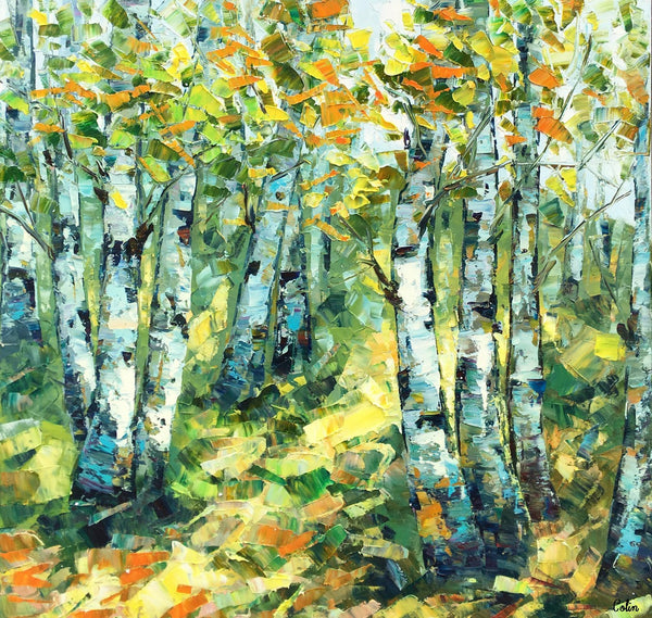 Abstract Art, Canvas Wall Art, Heavy Texture Art, Autumn Tree, Painting for Sale-artworkcanvas