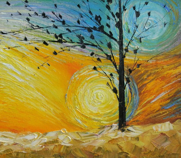 Canvas Wall Art, Abstract Art for Sale, Tree of Life Painting, Heavy Texture Canvas Art-artworkcanvas
