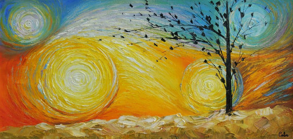 Canvas Wall Art, Abstract Art for Sale, Tree of Life Painting, Heavy Texture Canvas Art-artworkcanvas