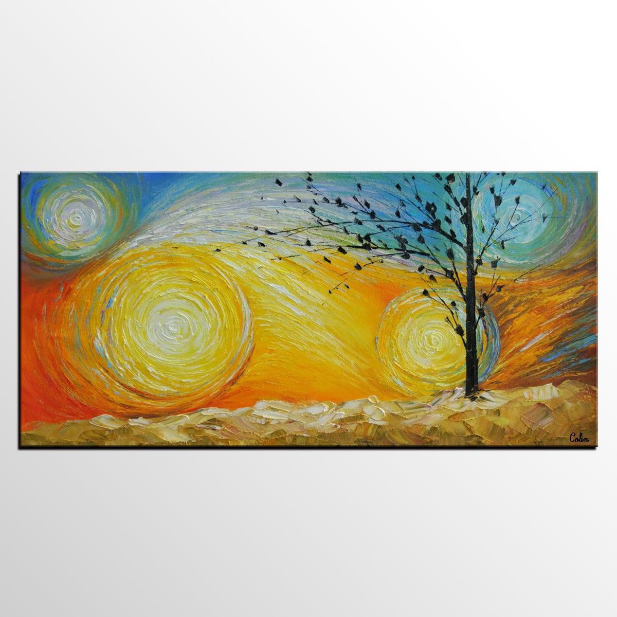Canvas Wall Art, Abstract Art for Sale, Tree of Life Painting, Heavy Texture Canvas Art-artworkcanvas