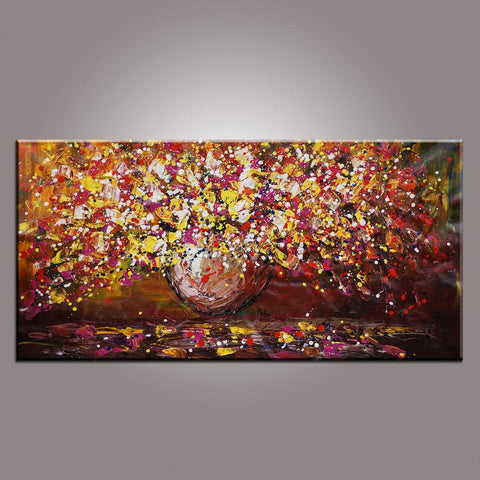 Flower Painting, Original Wall Art, Abstract Painting, Home Art, Canvas Art, Wall Art, Original Painting, Acrylic Art, 409-artworkcanvas