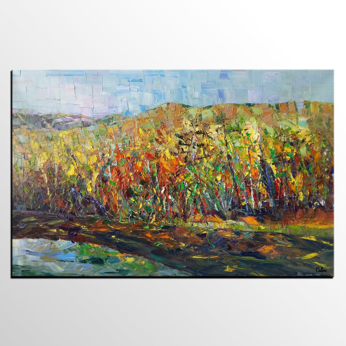 Forest Tree Painting, Landscape Painting, Canvas Painting, Painting for Sale-artworkcanvas