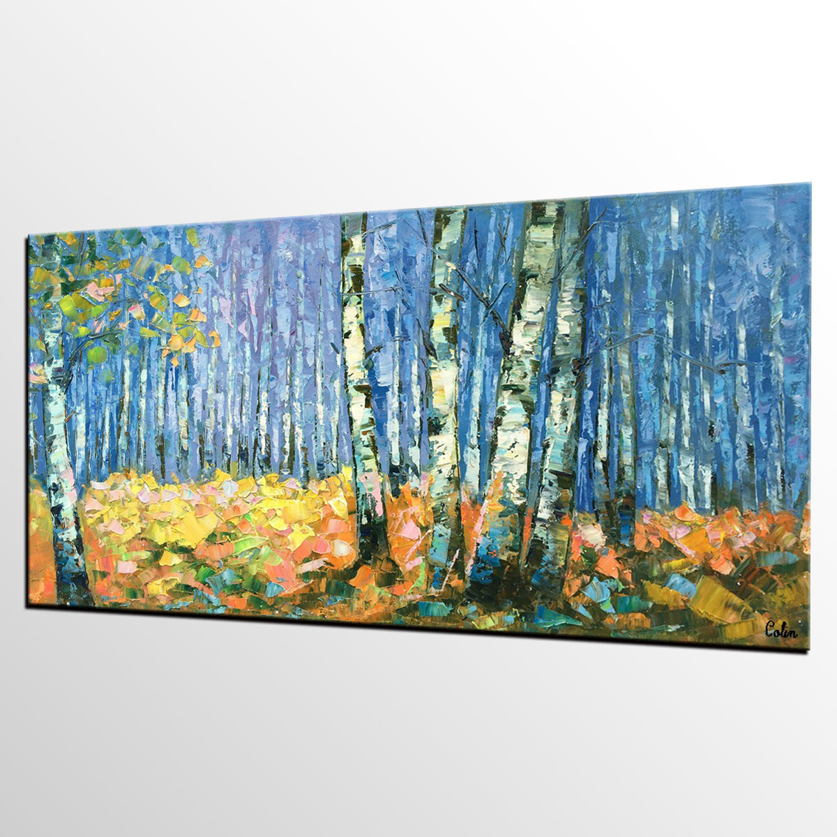 Canvas Art, Autumn Forest Painting, Landscape Painting, Canvas Wall Art, Oil Painting-artworkcanvas