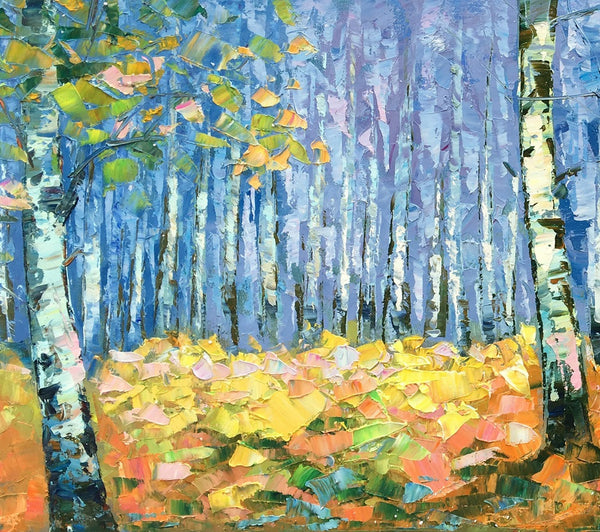 Canvas Art, Autumn Forest Painting, Landscape Painting, Canvas Wall Art, Oil Painting-artworkcanvas