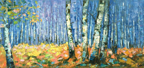 Canvas Art, Autumn Forest Painting, Landscape Painting, Canvas Wall Art, Oil Painting-artworkcanvas