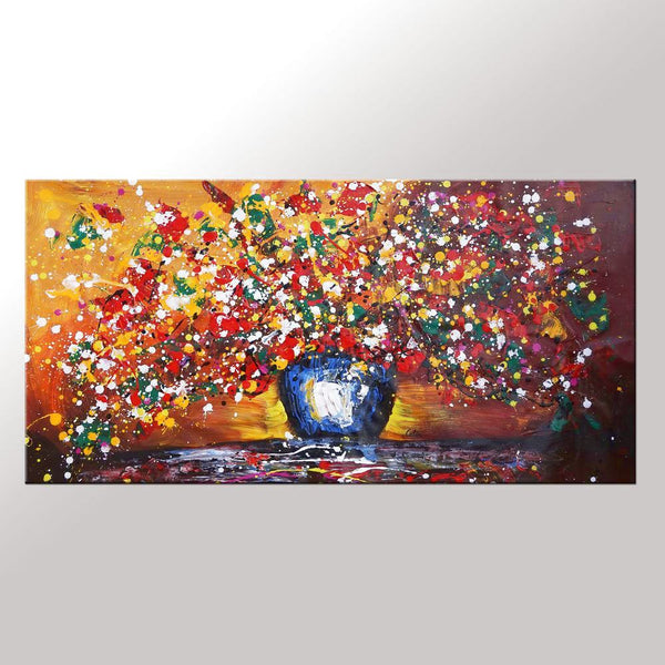 Flower Painting, Sill Life Art, Bedroom Art, Large Art, Canvas Art, Wall Art, Canvas Artwork, Canvas Painting, 422-artworkcanvas