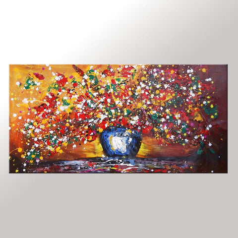 Flower Painting, Sill Life Art, Bedroom Art, Large Art, Canvas Art, Wall Art, Canvas Artwork, Canvas Painting, 422-artworkcanvas