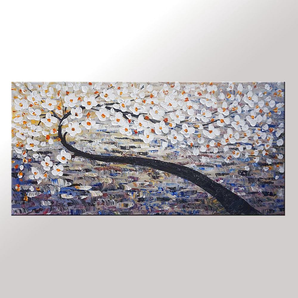 Flower Tree Painting, Sill Life Art, Kitchen Wall Art, Large Painting, Canvas Art, Wall Art, Canvas Artwork, Canvas Painting, 425-artworkcanvas