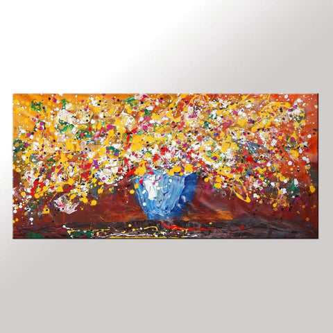 Abstract Art, Flower Painting, Kitchen Wall Art, Large Painting, Canvas Art, Wall Art, Abstract Artwork, Canvas Painting, 429-artworkcanvas