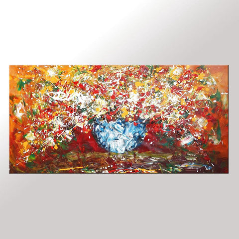 Abstract Art, Kitchen Wall Art, Large Painting, Flower Painting, Canvas Art, Wall Art, Abstract Art, Canvas Painting, 430-artworkcanvas
