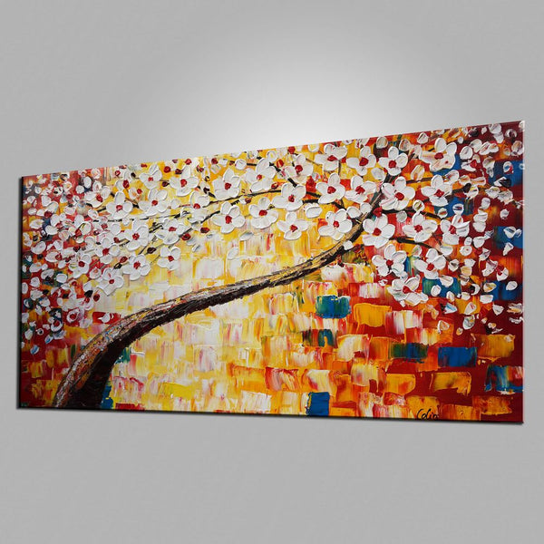 Kitchen Wall Art, Tree Painting, Flower Painting, Heavy Texture Art, Canvas Art, Wall Art, Original Artwork, Impasto Painting, 448-artworkcanvas