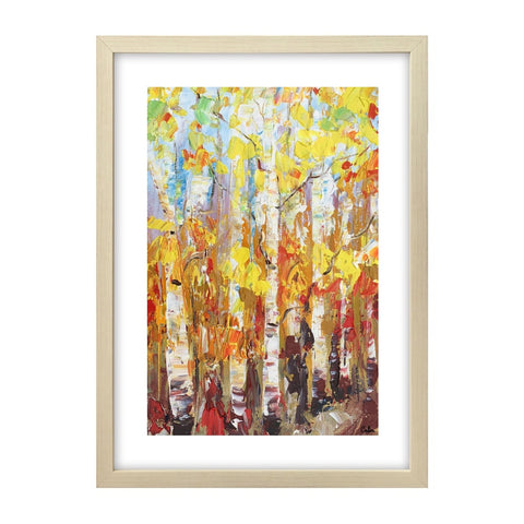 Small Painting, Heavy Texture Oil Painting, Birch Tree Painting, Abstract Painting-artworkcanvas