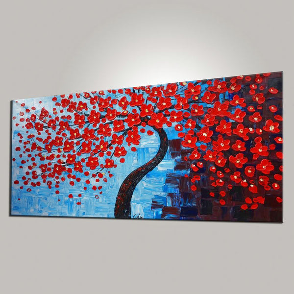 Abstract Art, Bedroom Wall Art, Tree Painting, Flower Painting, Abstract Painting, Large Art, Canvas Art, Abstract Art, Heavy Texture Art, 474-artworkcanvas