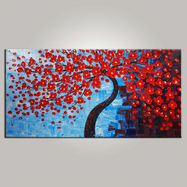 Abstract Art, Bedroom Wall Art, Tree Painting, Flower Painting, Abstract Painting, Large Art, Canvas Art, Abstract Art, Heavy Texture Art, 474-artworkcanvas