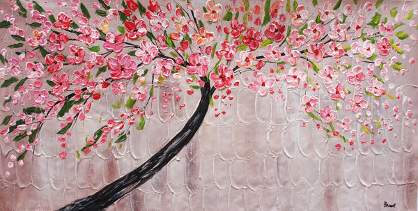 Tree Painting, Original Painting, Flower Painting, Home Art, Canvas Art, Wall Art, Abstract Artwork, Canvas Painting, 485-artworkcanvas
