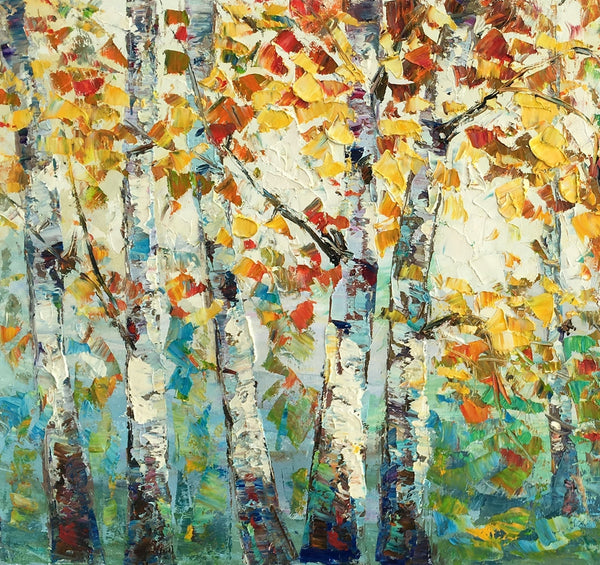 Autumn Tree Landscape Painting, Landscape Painting for Sale, Autumn Paintings, Living Room Wall Art Paintings, Custom Original Painting-artworkcanvas