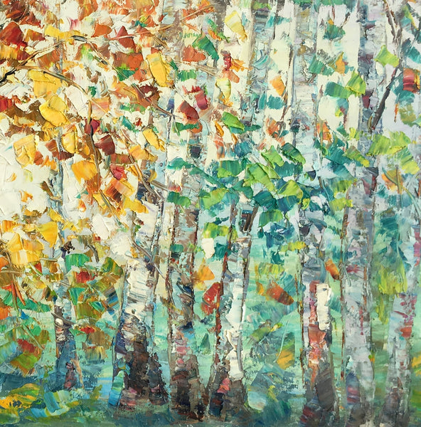 Autumn Tree Landscape Painting, Landscape Painting for Sale, Autumn Paintings, Living Room Wall Art Paintings, Custom Original Painting-artworkcanvas