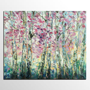 Landscape Oil Paintings, Autumn Tree Painting, Oil Painting on Canvas, Custom Original Painting for Sale-artworkcanvas