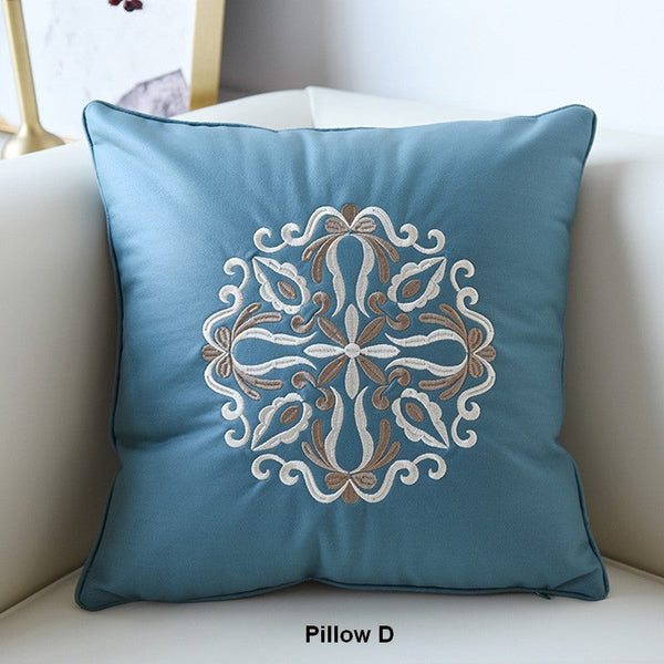 Large Decorative Pillows for Living Room, Modern Sofa Pillows, Flower Pattern Decorative Throw Pillows, Contemporary Throw Pillows-artworkcanvas