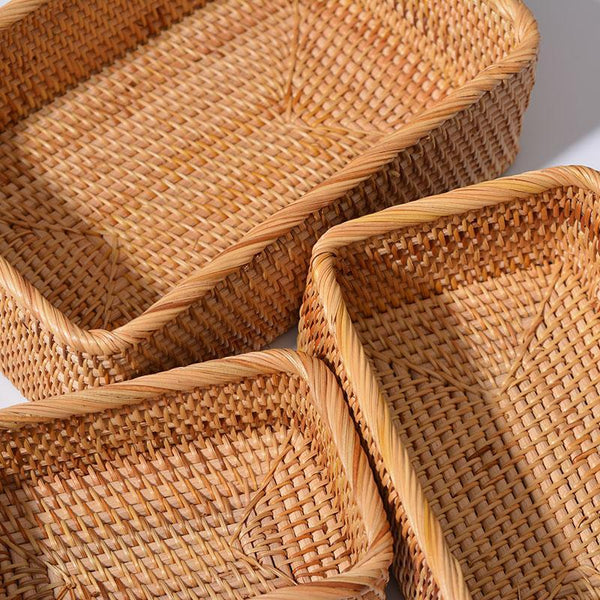 Rectangular Storage Baskets, Storage Baskets for Shelves, Woven Rattan Storage Basket, Kitchen Storage Baskets, Bathroom Storage Baskets-artworkcanvas